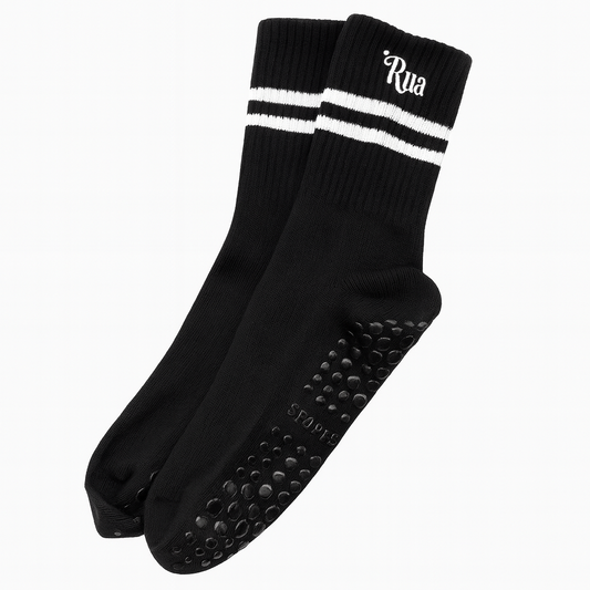 Calcetines Negros con Raya Blanca