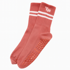 Calcetines Rosados con Raya Blanca