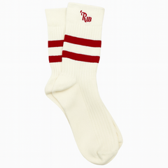 Calcetines Blancos con Raya Roja