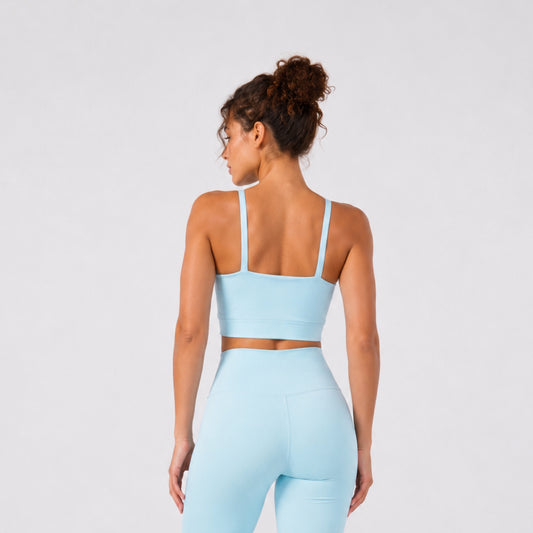 Top Dual Celeste con Blanco