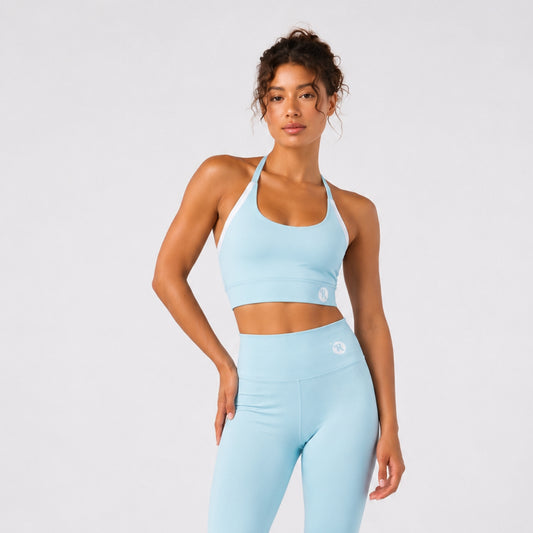 Top Dual Celeste con Blanco