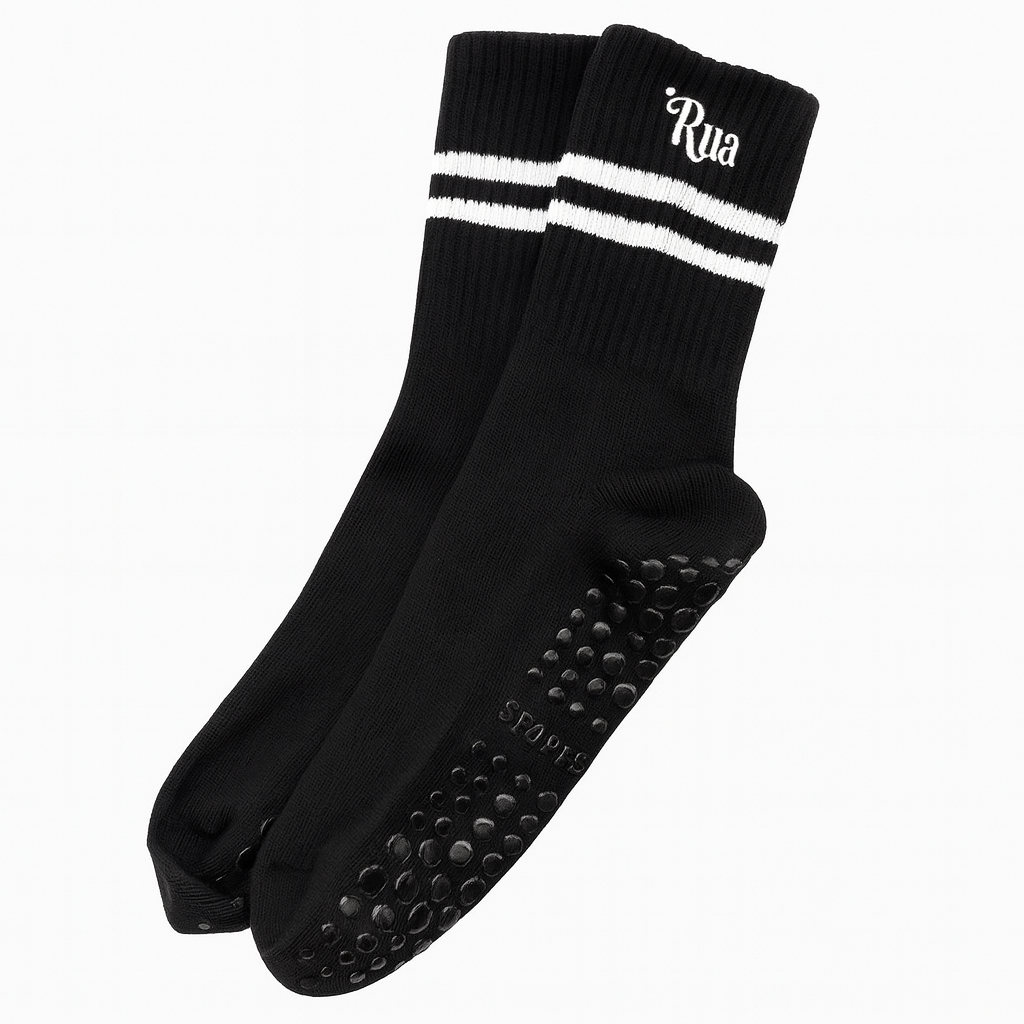Calcetines Negros con Raya Blanca