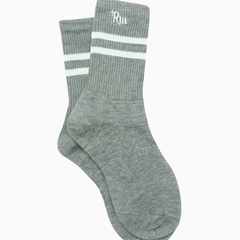 Calcetines Grises con Raya Blanca